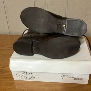 Steve Madden Troopa Brown Leather Boots new in box.